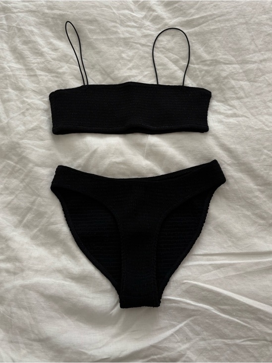 Toteme Other - Toteme Smocked Black Bikini